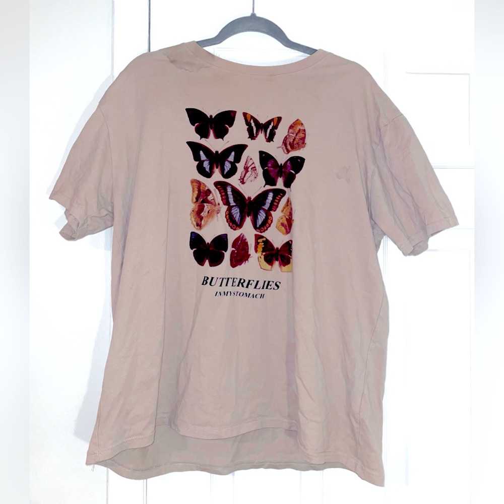 Tan “Butterflies In My Stomach” Tee